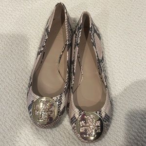 Tory Burch snakeskin ballet flats. Like new worn 1x.